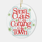 サンタクロースは町のクリスマスに来ています セラミックオーナメント (左)