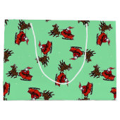 サンタクロースは緑色に滑る ラージペーパーバッグ (裏面)