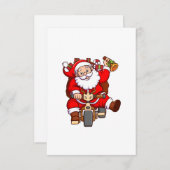 サンタクロースは自転車でプレゼントを配達している 招待状 (正面/裏面)