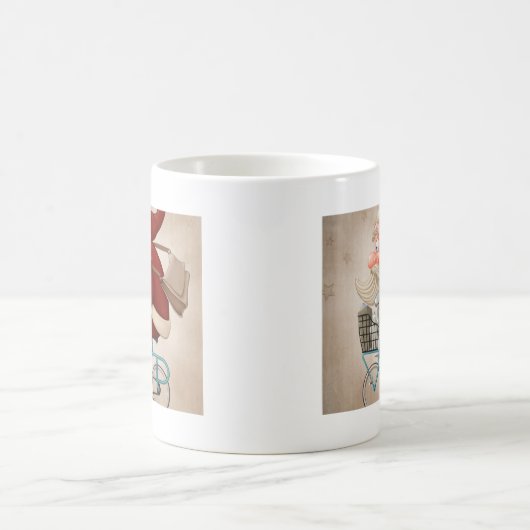 サンタクロースは自転車に乗ります コーヒーマグカップ (中央)