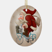 サンタクロースは自転車に乗ります セラミックオーナメント (右)