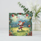 サンタクロースは遊クリスマスの競技場でサッカーをする カード (スタンド正面)