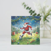 サンタクロースは遊クリスマスの競技場でサッカーをする カード (スタンド正面)