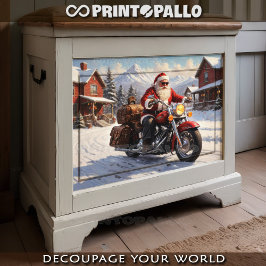 サンタクロースは雪の中で自転車に乗って休日に行く 薄葉紙