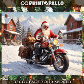 サンタクロースは雪の中で自転車に乗って休日に行く 薄葉紙