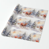 サンタクロースは雪の多い不思議の国で贈り物をする ラッピングペーパー (アンロールド)