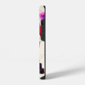 サンタクロースは雲に覆われたレンガの壁に座っている iPhoneケース (左側面)