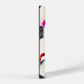 サンタクロースは雲に覆われたレンガの壁に座っている iPhoneケース (右側面)