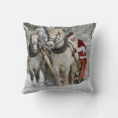 サンタクロースは馬のそりにのっている クッション (裏面)