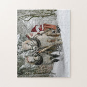 サンタクロースは馬のそりにのっている ジグソーパズル (縦)