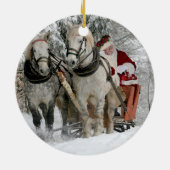 サンタクロースは馬のそりにのっている セラミックオーナメント (裏面)