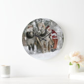 サンタクロースは馬のそりにのっている ラージ壁時計 (ホーム)
