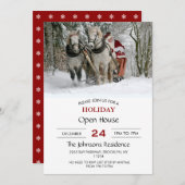 サンタクロースは馬のそりにのっている 招待状 (正面/裏面)