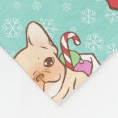 サンタクロースはFrenchieと来ます フリースブランケット (角)