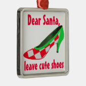 サンタクロースへのかわいい靴の手紙 メタルオーナメント (右)