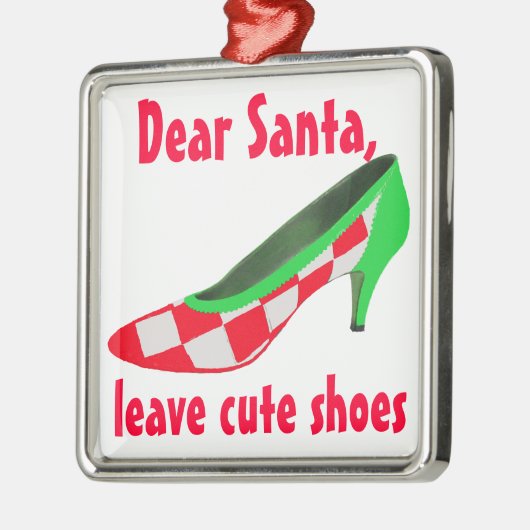 サンタクロースへのかわいい靴の手紙 メタルオーナメント (左)