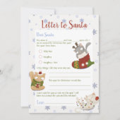 サンタクロースへのクリスマスレターのテンプレート 招待状 (正面)