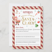 サンタクロースへのクリスマスレターパーソナライズされた 招待状 (正面)