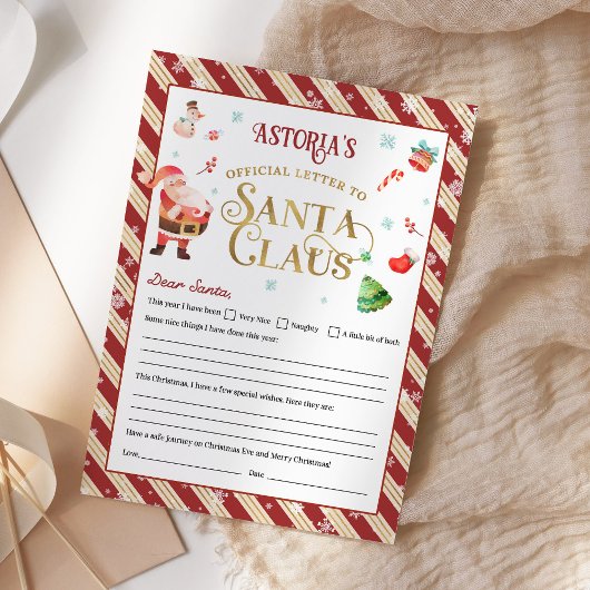 サンタクロースへのクリスマスレターパーソナライズされた 招待状