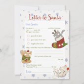 サンタクロースへのクリスマスレターホリデーテンプレート 招待状 (正面)
