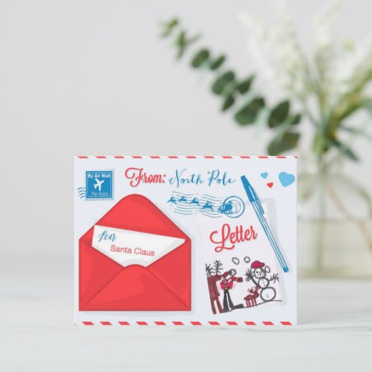 サンタクロースへのクリスマスレター ポストカード (スタンド正面)
