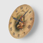 サンタクロースへのヴィンテージ ラウンド壁時計 (傾斜)