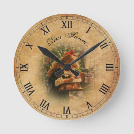 サンタクロースへのヴィンテージ ラウンド壁時計