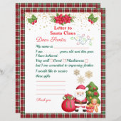 サンタクロースへの手紙クリスマスウィッシュリスト子供へ (正面/裏面)