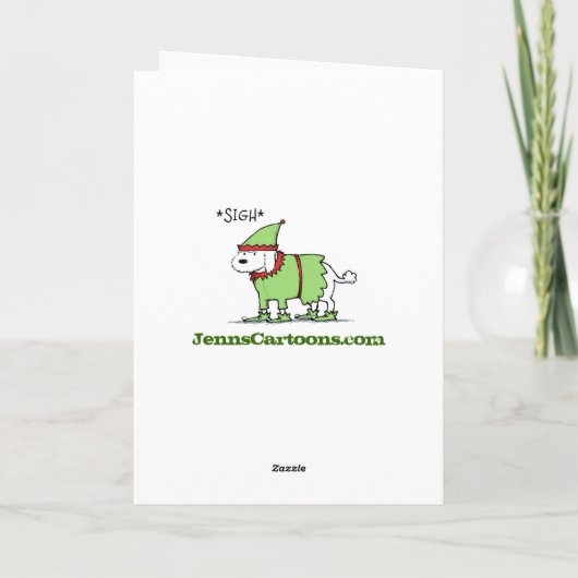 サンタクロースへの犬の手紙のおもしろいクリスマス シーズンカード (裏面)