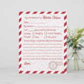 サンタクロースへの赤キャンディーケーンレター文房具 (スタンド正面)