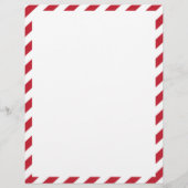 サンタクロースへの赤キャンディーケーンレター文房具 (裏面)