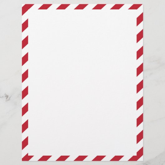 サンタクロースへの赤キャンディーケーンレター文房具 (裏面)