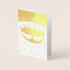 サンタクロースまたは父のクリスマス 箔カード