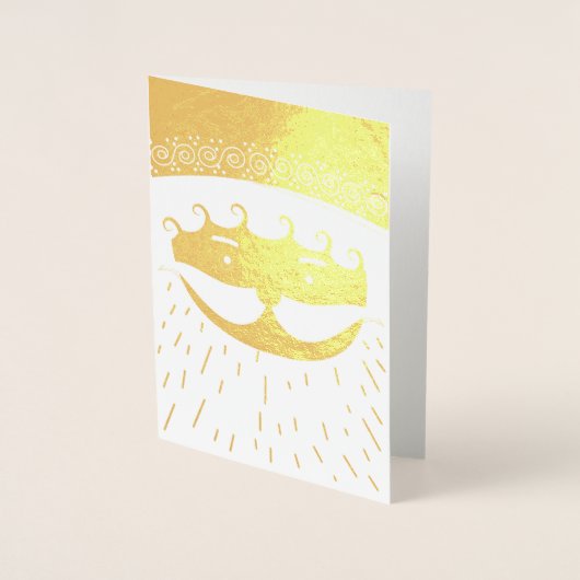 サンタクロースまたは父のクリスマス 箔カード (正面)