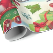 サンタクロースよくはしゃぐがポーズをお洒落取る ラッピングペーパー (ロールコーナー)