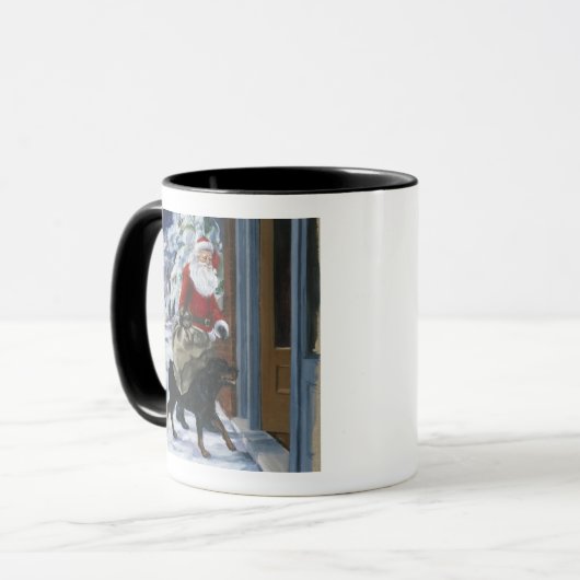 サンタクロースをからの救済しているカール <Carl's Christmas> b マグカップ (正面左)