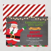 サンタクロースをテーマにしたカラオケの夜 招待状 (正面/裏面)