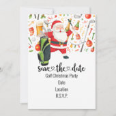 サンタクロースをテーマにしたゴルフクリスマスパーティー 招待状 (正面)