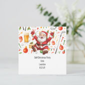 サンタクロースをテーマにしたゴルフクリスマスパーティー 招待状 (スタンド正面)