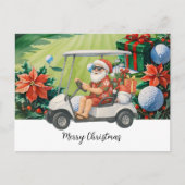 サンタクロースをテーマにしたゴルフクリスマス シーズンポストカード (正面)