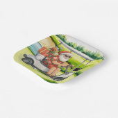 サンタクロースをテーマにしたゴルフクリスマス ペーパープレート (傾斜あり)