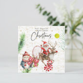 サンタクロースをテーマにしたテニスクリスマス シーズンカード (スタンド正面)