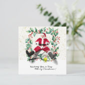 サンタクロースをテーマにしたテニスクリスマス シーズンカード (スタンド正面)