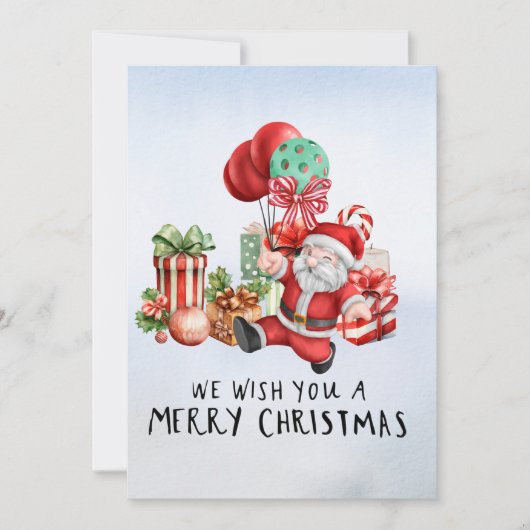 サンタクロースをテーマにしたピックボール・クリスマス シーズンカード (正面)