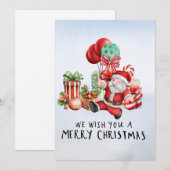 サンタクロースをテーマにしたピックボール・クリスマス シーズンカード (正面/裏面)