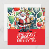 サンタクロースをテーマにしたピックボール・クリスマス シーズンカード (正面/裏面)