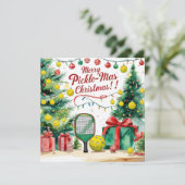 サンタクロースをテーマにしたピックボール・クリスマス シーズンカード (スタンド正面)