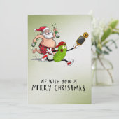 サンタクロースをテーマにしたピックボール・クリスマス シーズンカード (スタンド正面)
