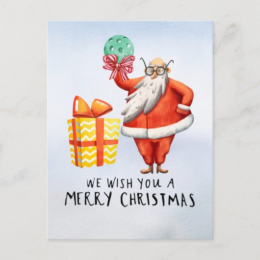 サンタクロースをテーマにしたピックボール・クリスマス シーズンポストカード (正面)