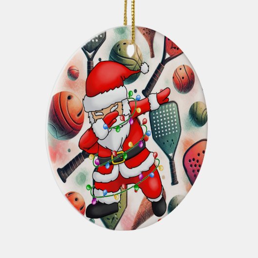 サンタクロースをテーマにしたピックボール・クリスマス セラミックオーナメント (右)